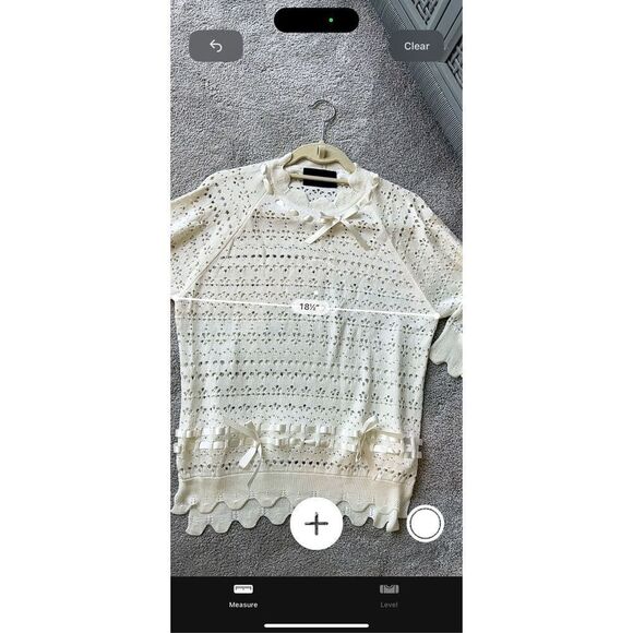 Simone Rocha Bow-detailed Scalloped Open-knit Sweater - Cream, $750 E22 - Picture 10 of 11